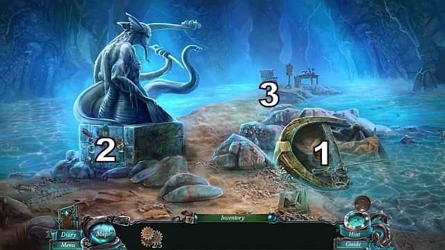 Podejdź do wraku łodzi[1], przesuń sieci oraz naoliw kołowrotek, który zwiń - The Book of Davy Jones (bonusowa przygoda) | Opis przejścia - Nightmares from the Deep: The Sirens Call - poradnik do gry