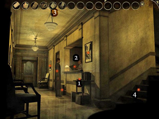 Podejdź do miski [1] i weź z niej cukierek - Hotel Ostatnia Przystań - Face Noir: The Cat with the Jade Eyes - poradnik do gry