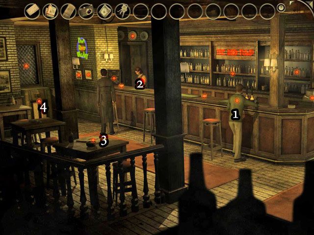 W środku podejdź do mężczyzny przy barze, a ten zagada do ciebie - Bar Czerwony Tulipan - Face Noir: The Cat with the Jade Eyes - poradnik do gry