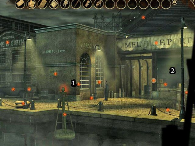 Po pojawieniu się w porcie pójdź w prawo - Port Melville - Face Noir: The Cat with the Jade Eyes - poradnik do gry