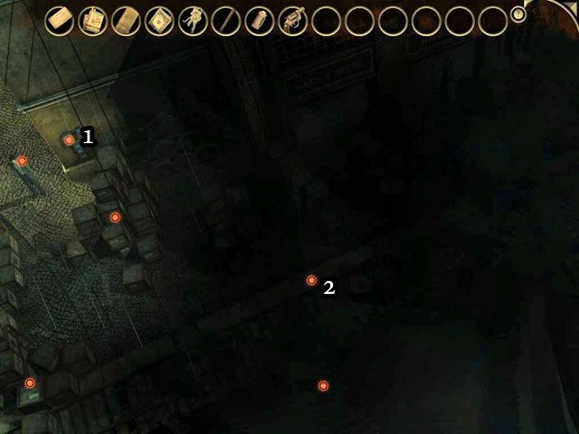 Po scence boja powinna znajdować się tuż przy detektywie - Port Melville - Face Noir: The Cat with the Jade Eyes - poradnik do gry