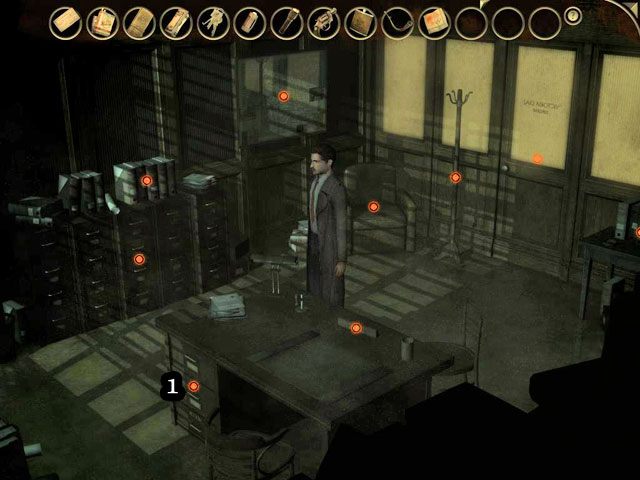 Użyj latarki na szufladach biurka [1] - Policyjne archiwa - Face Noir: The Cat with the Jade Eyes - poradnik do gry