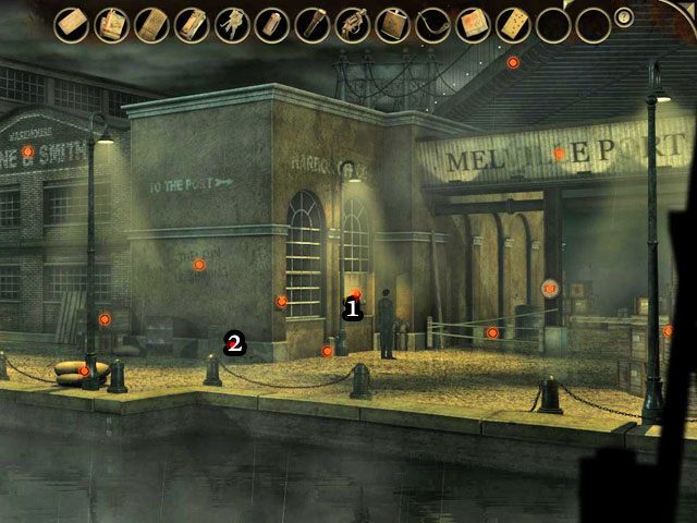 Idź w prawo i porozmawiaj z zarządcą portu [1] - Port Melville po raz trzeci - Face Noir: The Cat with the Jade Eyes - poradnik do gry