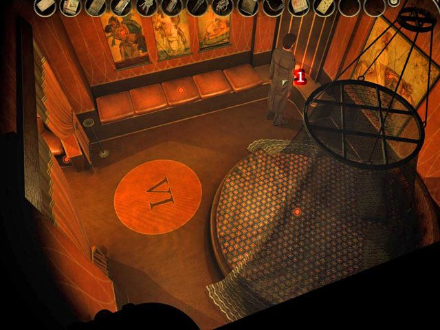 Idź na górę i wejdź do pokoju oznaczonego cyfrą VI, następnie użyj czerwonej lampy [1] - Pan Marsetti - Face Noir: The Cat with the Jade Eyes - poradnik do gry