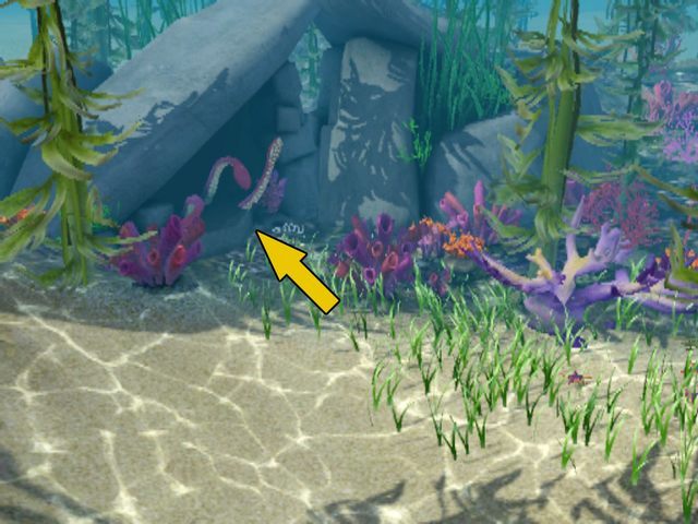 Pierwsza jaskinia w Skalistej Rafie znajduje się w pobliżu jednej z żółtych formacji koralowych, a druga po drugiej stronie skał - Skrzynie i jaskinie | Plaża i ocean | The Sims 3 Rajska wyspa - The Sims 3: Rajska wyspa - poradnik do gry