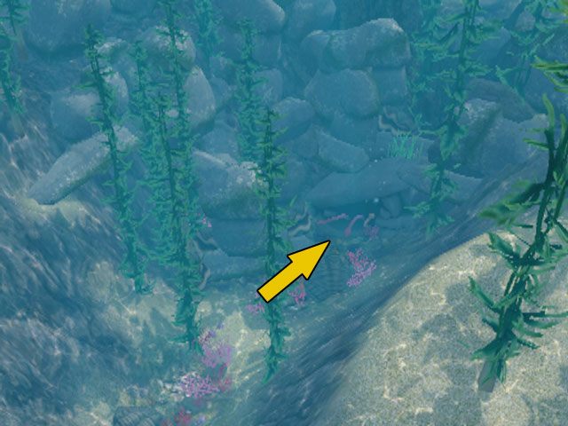 Tam mieści się kolejna jaskinia - jest otoczona skałami i usytuowana na końcu podwodnej doliny - Skrzynie i jaskinie | Plaża i ocean | The Sims 3 Rajska wyspa - The Sims 3: Rajska wyspa - poradnik do gry