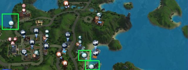Punkty obok spa i szpitala - Jaskinia Łupieżców i Wyspa Kryształka | Odkrywanie wysp | The Sims Rajska wyspa - The Sims 3: Rajska wyspa - poradnik do gry