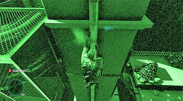 Rynna prowadząca na parter - Zinfiltrowanie hali festiwalowej | Misja 3 - Amerykańska konsumpcja - Tom Clancys Splinter Cell: Blacklist - poradnik do gry