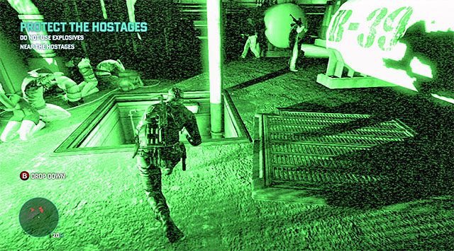 Właz znajdujący się tuż przy zakładnikach - Utrzymanie zakładników przy życiu | Misja 3 - Amerykańska konsumpcja - Tom Clancys Splinter Cell: Blacklist - poradnik do gry