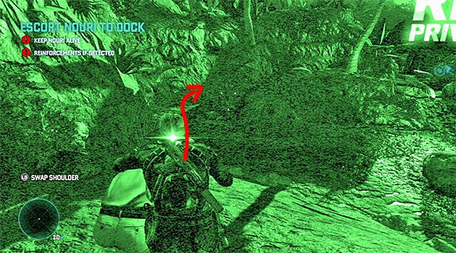 Podobnie jak w końcówce pierwszej misji musisz się liczyć z tym, że złapanie Nouriego wiąże się z kilkoma bardzo uciążliwymi utrudnieniami - Eskortowanie Nouriego | Misja 4 - Prywatna posiadłość | Splinter Cell Blacklist - Tom Clancys Splinter Cell: Blacklist - poradnik do gry