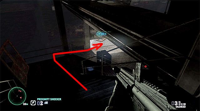 Schody prowadzące na parter - Rozbrojenie czwartej bomby | Misja 7 - Transport | Splinter Cell Blacklist - Tom Clancys Splinter Cell: Blacklist - poradnik do gry