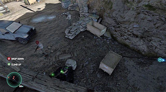 Idealny moment do tego żeby opuścić się i opuścić omawianą lokację - Zlokalizowanie źródła transmisji | Misja 2 - Forteca partyzantów - Tom Clancys Splinter Cell: Blacklist - poradnik do gry