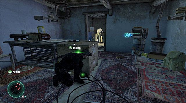 Wartownik z okolicy ostatniej chatki - Zlokalizowanie źródła transmisji | Misja 2 - Forteca partyzantów - Tom Clancys Splinter Cell: Blacklist - poradnik do gry