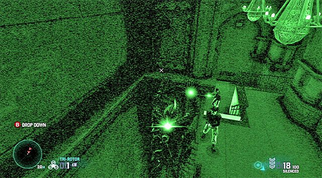 Wykorzystywanie gzymsów to dobry pomysł na omijanie wrogów - Uzyskanie dostępu do skarbca | Misja 6 - HQ wydziału specjalnego - Tom Clancys Splinter Cell: Blacklist - poradnik do gry