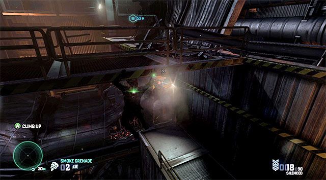 Górny balkonik - Dotarcie do miejsca unieszkodliwienia wirusa | Misja 11 - Terminal gazowy - Tom Clancys Splinter Cell: Blacklist - poradnik do gry