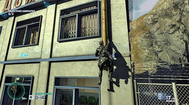 Rura zlokalizowana na prawo od wejścia do budynku - Misja 2 - Przejście graniczne | Dodatkowe misje - Grim | Splinter Cell Blacklist - Tom Clancys Splinter Cell: Blacklist - poradnik do gry