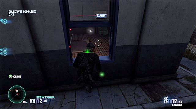 Laptop (Blacklist Laptop) znajduje się na parterze budynku, w którym odnajduje się również dokument C - Misja 2 - Przejście graniczne | Dodatkowe misje - Grim | Splinter Cell Blacklist - Tom Clancys Splinter Cell: Blacklist - poradnik do gry