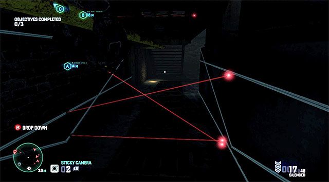 Urządzenie oznaczone literą C znajduje się wewnątrz budynku zlokalizowanego na prawo od miejsca rozpoczęcia misji - Misja 3 - Kryjówka hakerów | Dodatkowe misje - Grim | Splinter Cell Blacklist - Tom Clancys Splinter Cell: Blacklist - poradnik do gry