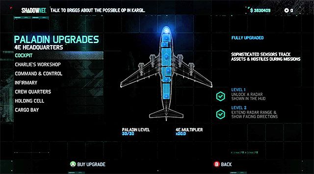 Ulepszenia Paladyna są bardzo kosztowne, tak więc początkowo zakup tylko te najważniejsze - Ulepszenia Paladyna | Wyposażenie Fishera i ulepszenia samolotu - Tom Clancys Splinter Cell: Blacklist - poradnik do gry