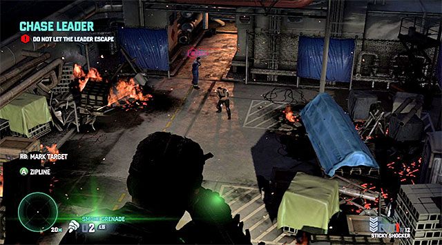 Wartownik rozstawiony na dole - Doścignięcie lidera komórki Inżynierów | Misja 11 - Terminal gazowy - Tom Clancys Splinter Cell: Blacklist - poradnik do gry