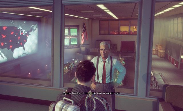 Po zebraniu wszystkich niezbędnych informacji wróć do dyrektora Faulke'a i zdaj mu raport - 3 - Wizyta w bazie III - Misje - The Bureau: XCOM Declassified - poradnik do gry