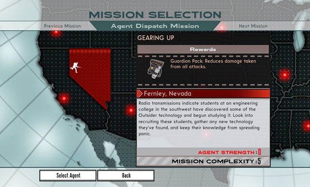 Tak wygląda panel misji odwracających uwagę. - Misje odwracające uwagę - The Bureau: XCOM Declassified - poradnik do gry