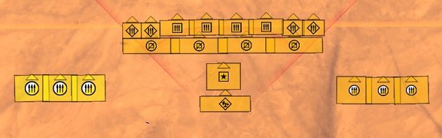 W przeciwieństwie do formacji rzymskiej, to ustawienie dysponuje potężnym, lecz powolnym centrum lecz słabszymi flankami - Przykładowe formacje i manewry | Walka w Total War Rome II - Total War: Rome II - poradnik do gry