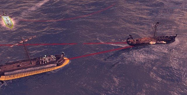 Dla ułatwienia proponuję bardzo często korzystać z pauzy i wydawać rozkazy pojedynczym jednostkom - Walka na morzu | Walka w Total War Rome II - Total War: Rome II - poradnik do gry