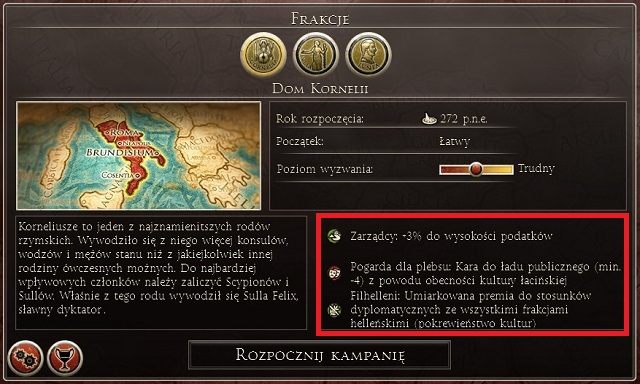Ostatnim krokiem jest sprawdzenie warunków zwycięstwa oraz ustawień kampanii - Nowa kampania w Total War Rome II | Początek - Total War: Rome II - poradnik do gry