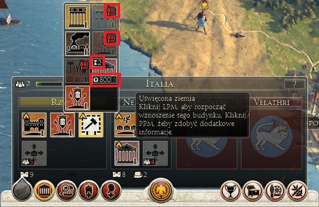 Zawsze wykorzystujmy wolne place budowy - Rozbudowa i rozwój prowincji w Total War Rome II | Mapa strategiczna - Total War: Rome II - poradnik do gry