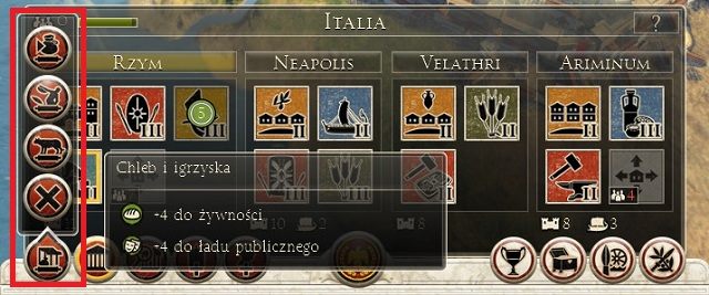 Przykładowymi edyktami, dostępnymi dla Rzymu są - Edykty w Total War Rome II | Mapa strategiczna - Total War: Rome II - poradnik do gry