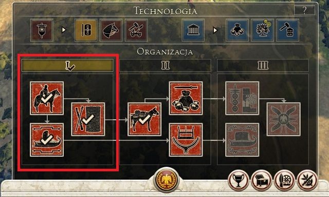 Badania naukowe można kolejkować, wybierając bardziej zaawansowaną technologię w drzewku - nasi uczeni będą powoli działać w obranym przez nas kierunku - Technologia w Total War Rome II | Mapa strategiczna - Total War: Rome II - poradnik do gry