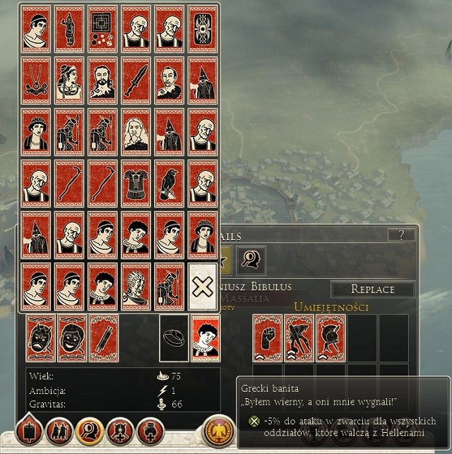 W trakcie gry zgromadzimy dziesiątki przedmiotów i pomocników. - Wódz | Bohaterowie w Total War Rome II - Total War: Rome II - poradnik do gry