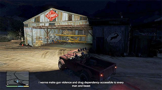 Hangar z dwupłatowcem - GTA 5: Niewielka turbulencja - solucja - GTA 5 - poradnik do gry