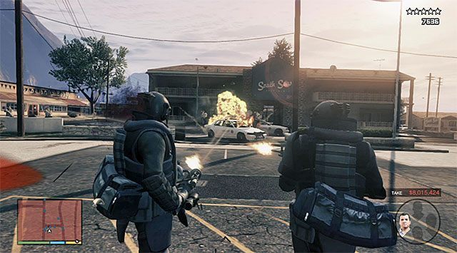 Wysadzaj w powietrze kolejne radiowozy - GTA 5: Skok w Paleto - solucja - GTA 5 - poradnik do gry