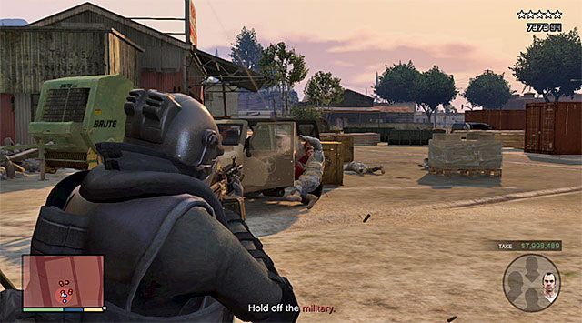 Po kolei eliminuj żołnierzy i niszcz ich jeepy - GTA 5: Skok w Paleto - solucja - GTA 5 - poradnik do gry