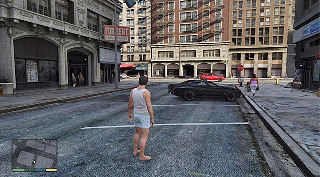 Nie przejmuj się tym, że na mapie świata nie jest wyświetlana szczegółowa lokalizacja poszukiwanego auta, bo bezproblemowo odnajdziesz je we własnym zakresie - GTA 5: Gauntlet, Mission Row - solucja - GTA 5 - poradnik do gry