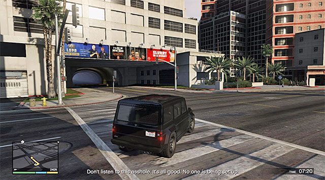 Tunel, w którym należy zaczekać na konwój - GTA 5: Wielka fucha 2 - subtelny wariant (Subtle) - solucja - GTA 5 - poradnik do gry