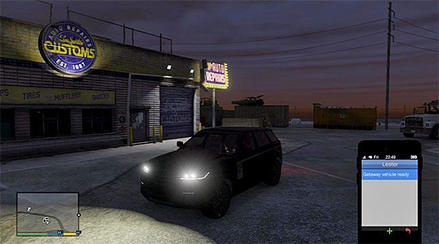 Niezależnie od tego czy zdecydowałeś się na zamontowanie ulepszeń czy też nie na sam koniec musisz skontaktować się z Lesterem - GTA 5: Pojazd do ucieczki 3 - solucja - GTA 5 - poradnik do gry