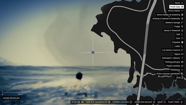 Morska głębia niedaleko wybrzeża, na którym został ulokowany Fort Zancudo. - Gta 5: Denatka, Murder Mystery - solucja, mapa - GTA 5 - poradnik do gry