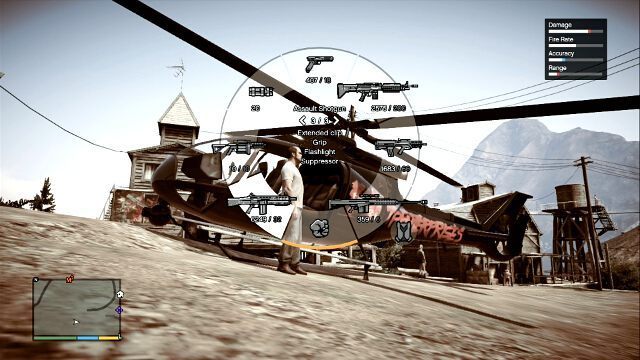 Statystki broni znajdziesz w prawym górnym rogu ekranu - GTA 5: Bronie - najlepsze - GTA 5 - poradnik do gry