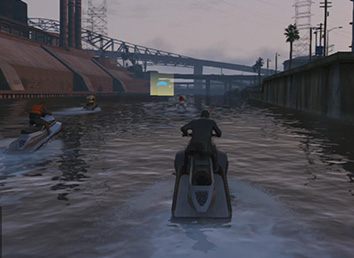 Garnitur i skuter wodny to dobra kombinacja... chyba. - GTA 5: Wyścigi morskie - gdzie? Mapa - GTA 5 - poradnik do gry