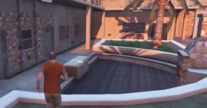 Teren wyłożony cegłami w którym znajduje się fragment. - GTA 5: Fragmenty listu, wszystkie - mapa, lokalizacja - GTA 5 - poradnik do gry