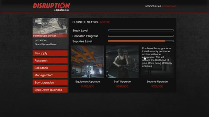 Oprócz badań, możesz rzecz jasna zdecydować się również na zużywanie zasobów na produkcje broni na sprzedaż - GTA Online: Bunkry - produkcja badania - GTA 5 - poradnik do gry