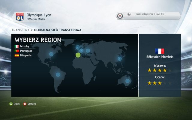 Łowców talentów możemy wysyłać w kilka dostępnych w grze rejonów - każdy z nich możemy sprecyzować, wybierając interesujący nas kraj i ligę, w której zamierzamy poszukiwać zawodników mogących wzmocnić prowadzoną przez nas ekipę - Transfery i globalna sieć transferów | Tryb kariery menedżerskiej w FIFA 14 - FIFA 14 - poradnik do gry