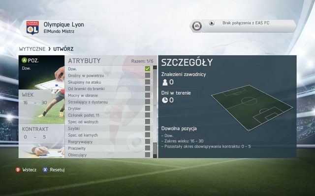 Kolejnym krokiem staje się wyszczególnienie wytycznych, jakimi mają kierować się skauci w trakcie swoich poszukiwań - do naszych zadań należy określenie pozycji, na którą poszukujemy zawodnika, jego wieku oraz preferowanej długości kontraktu, który chcemy podpisać - Transfery i globalna sieć transferów | Tryb kariery menedżerskiej w FIFA 14 - FIFA 14 - poradnik do gry