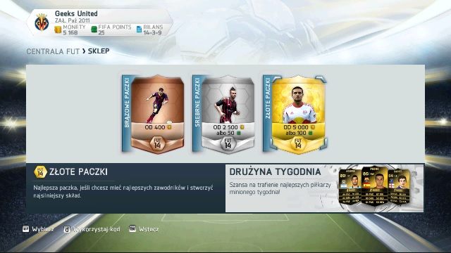 W paczkach brązowych znajdujemy zawsze 12 kart różnego rodzaju - Sklep, aukcje i sposoby zarabiania | FIFA Ultimate Team w FIFA 14 - FIFA 14 - poradnik do gry