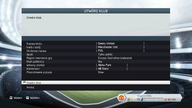 Jeśli nie chcemy zarządzać całym klubem, możemy poszukać dowolnego klubu - Tworzenie lub szukanie klubu | Wirtualne kluby w FIFA 14 - FIFA 14 - poradnik do gry