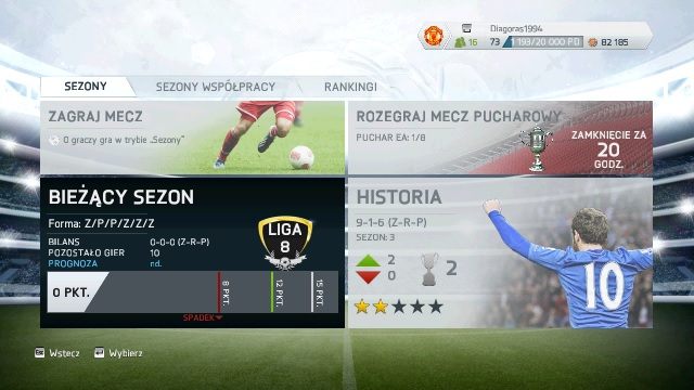 Do rozegrania mamy 10 meczów w każdym sezonie - Sezony | FIFA Ultimate Team w FIFA 14 - FIFA 14 - poradnik do gry