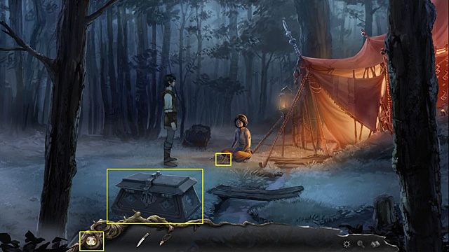 Otwórz zatem stojącą na polanie sporą skrzynię - Zaczaruj małą fortecę z patyków, żeby się nie przewracała | Intro Memoria - Memoria - poradnik do gry